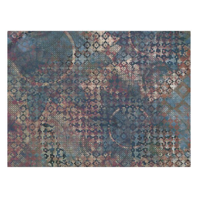 Grungy Patterns with Messy Patchwork of Textures Tablecloth (Front (Horizontal))