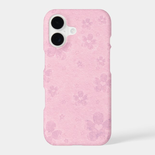 Grungy Pink Flower Heart Pattern (Back)