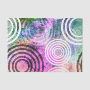 Grungy Pink/Green Circle Pattern Tissue Paper