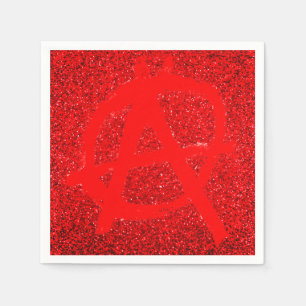 Grungy Red Anarchy Symbol Napkin