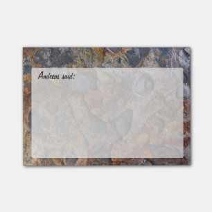 Grungy Rock Texture with Text Post-it Notes