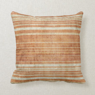 Grungy Rust Orange Stripe Pattern Throw Pillow