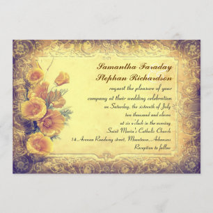 grungy rustique invitation de mariage antique