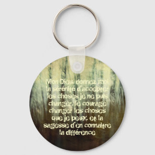 Grungy Serenity Prayer in French Keychain
