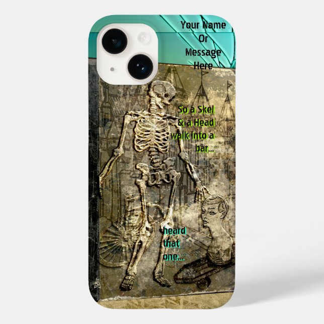 Grungy Skeleton Jokes (Personalized) Case-Mate iPhone Case (Back)