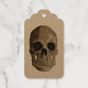 Grungy Skull Halloween Gift Tags