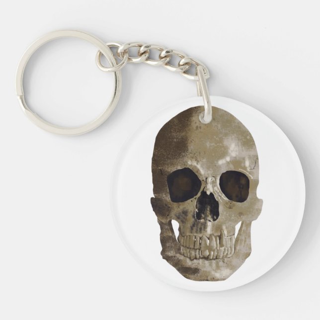 Grungy Skull Keychain (Front)