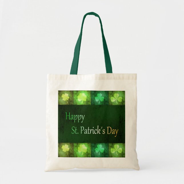 Grungy St. Patrick's Day Shamrocks - Budget Tote (Front)