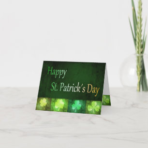 Grungy St. Patrick's Day Shamrocks - Greeting Card