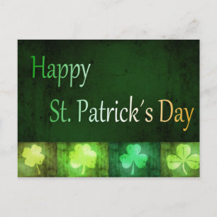 Grungy St. Patrick's Day Shamrocks - Postcard