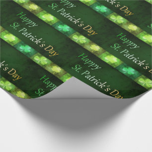Grungy St. Patrick's Day Shamrocks Wrapping Paper