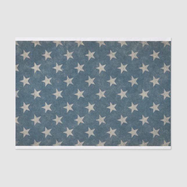 Grungy Stars with Blue Background Tissue Paper (Front)