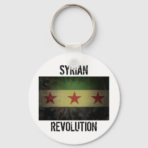 Grungy Syria Flag "Syrian Revolution" Keychain