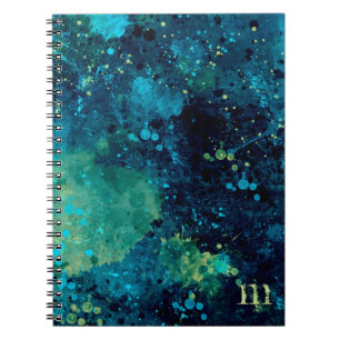 Grungy Turquoise and Yellow Photo Notebook