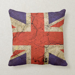 Grungy UK flag (Union Jack) Throw Pillow