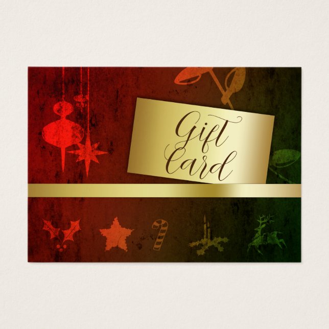Grungy Vintage Gold Christmas Gift Certificate (Front)