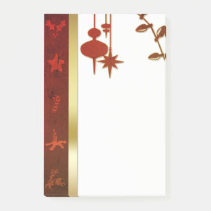 Grungy Vintage Gold Christmas Post-it Notes