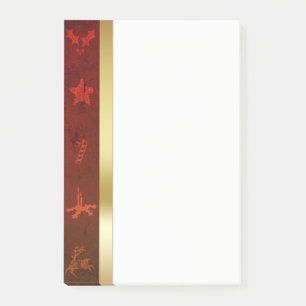 Grungy Vintage Gold Christmas Post-it Notes