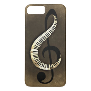 Grungy Vintage Piano Keys Treble Clef iPhone 8 Plus/7 Plus Case