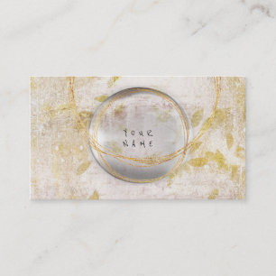 Grungy Wall Golden Foil Glass White Fall Vip Business Card