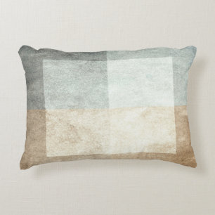 grungy watercolor-like graphic abstract decorative pillow