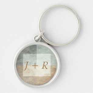 grungy watercolor-like graphic abstract keychain