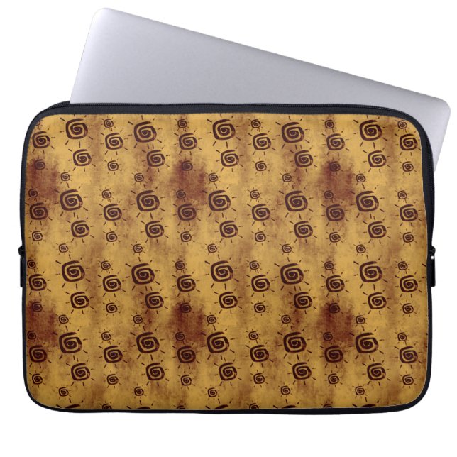 Grungy Yellow Sun Pattern Laptop Sleeve (Front)