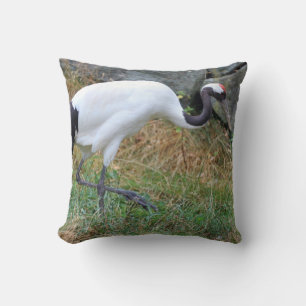 Grus japonensis throw pillow