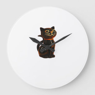 Grusel Cat Halloween Gift Classic T-Shirt Large Clock