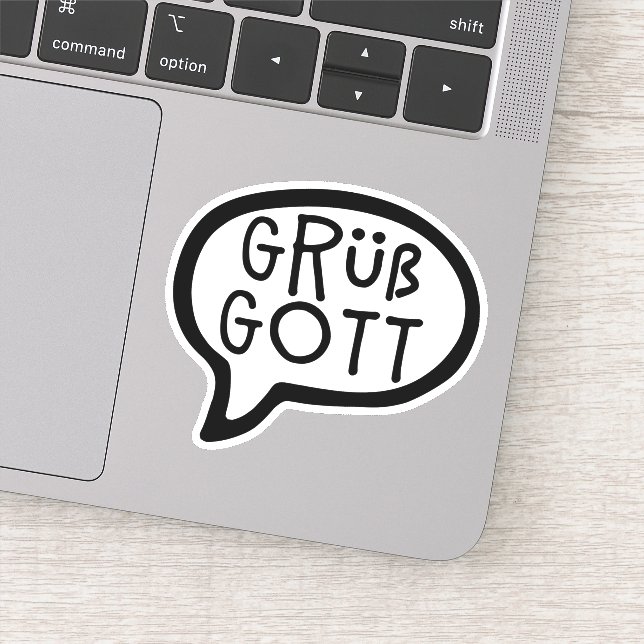 Grüß Gott, Hello in German, Bavaria, Speech Bubble (Detail)