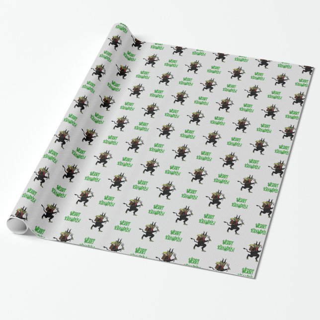 Gruss vom Krampus Merry Krampus Wrapping Paper 2 (Unrolled)