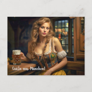 Grüße aus München! Bierzeltstimmung Postcard