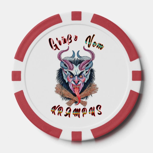 Grüße Vom Krampus Yule Devil December Krampusnacht Poker Chips (Front)