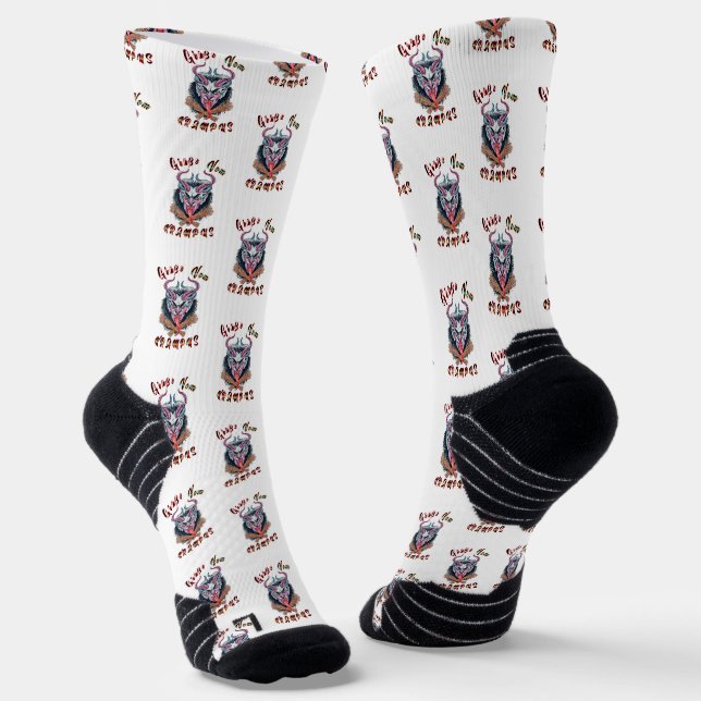Grüße Vom Krampus Yule Devil December Krampusnacht Socks (Angled)