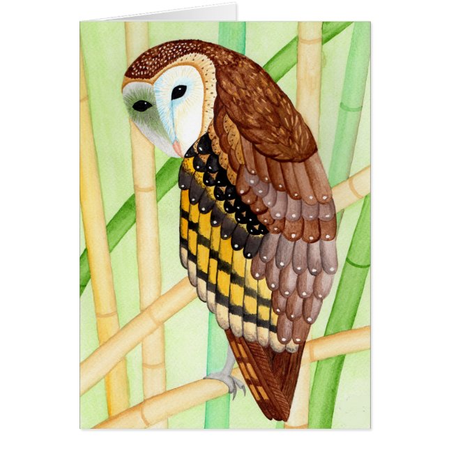 Grußkarte Eule Klappkarte (Front)