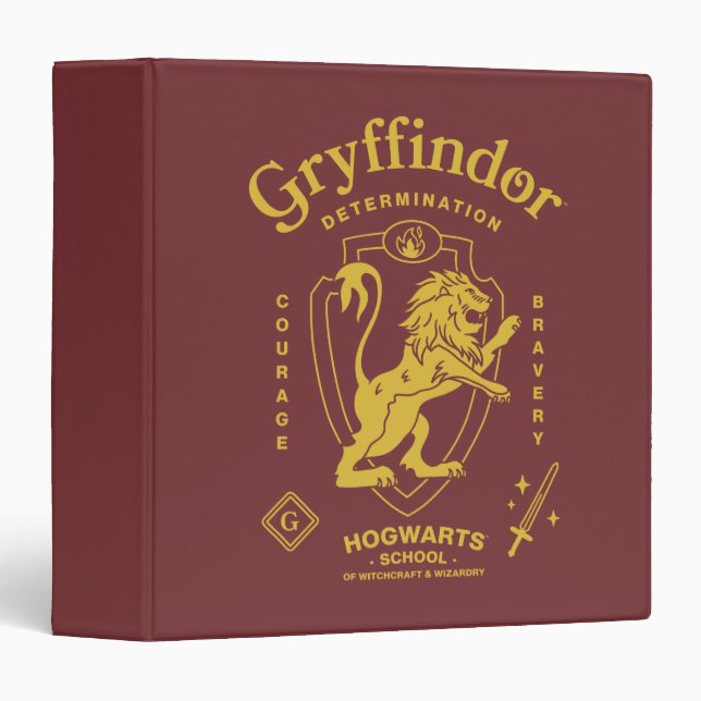 GRYFFINDOR™ Determination Courage Bravery Crest Binder (Front/Spine)