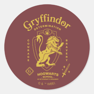 GRYFFINDOR™ Determination Courage Bravery Crest Classic Round Sticker