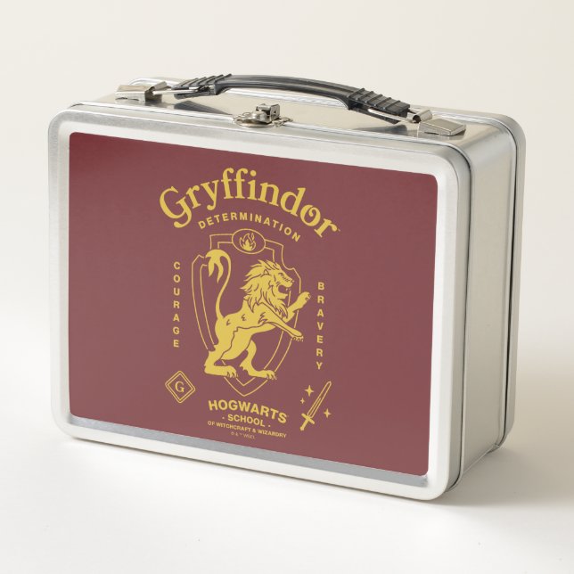 GRYFFINDOR™ Determination Courage Bravery Crest Metal Lunch Box (Front)