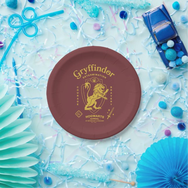 GRYFFINDOR™ Determination Courage Bravery Crest Paper Plate (Party)