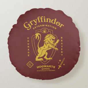 GRYFFINDOR™ Determination Courage Bravery Crest Round Pillow