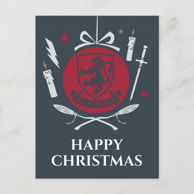 GRYFFINDOR™ Holiday Bauble Graphic Postcard (Front)