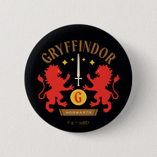 GRYFFINDOR™ House Double Lion Sword Graphic 2 Inch Round Button