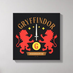 GRYFFINDOR™ House Double Lion Sword Graphic Canvas Print