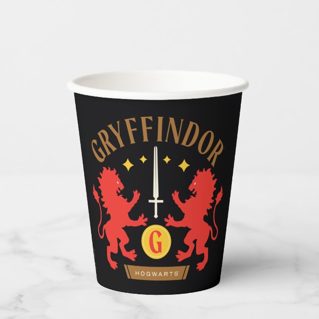 GRYFFINDOR™ House Double Lion Sword Graphic Paper Cups (Front)