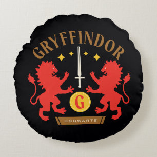 GRYFFINDOR™ House Double Lion Sword Graphic Round Pillow