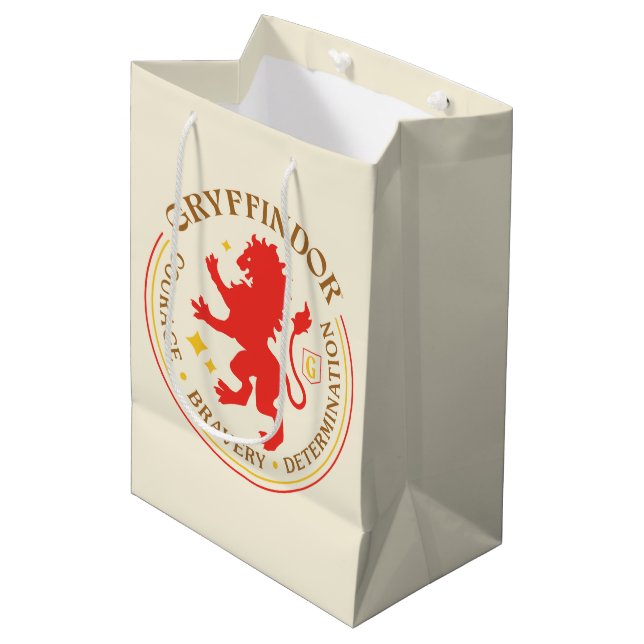 GRYFFINDOR™ Red Lion House Pride Badge Medium Gift Bag (Front Angled)