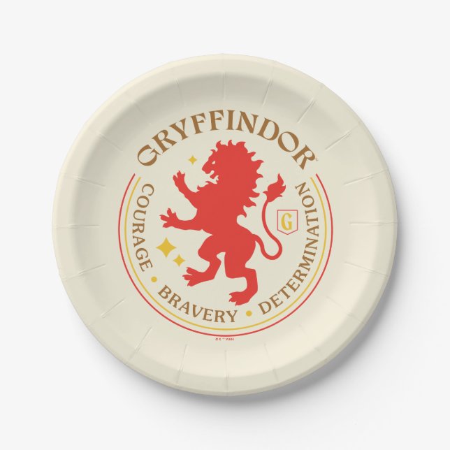 GRYFFINDOR™ Red Lion House Pride Badge Paper Plate (Front)
