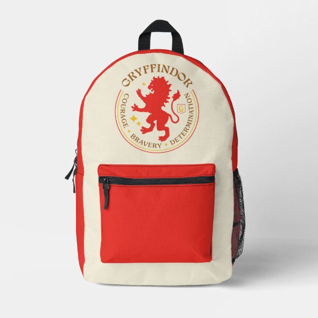 GRYFFINDOR™ Red Lion House Pride Badge Printed Backpack (Front)