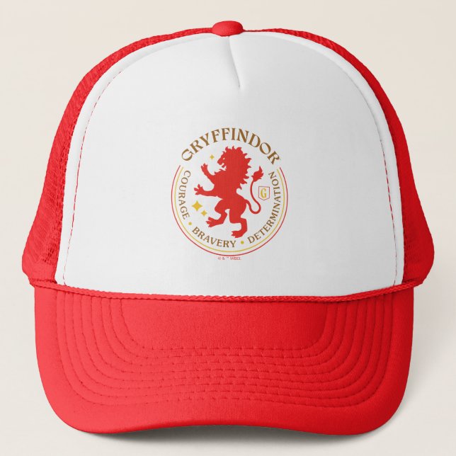GRYFFINDOR™ Red Lion House Pride Badge Trucker Hat (Front)