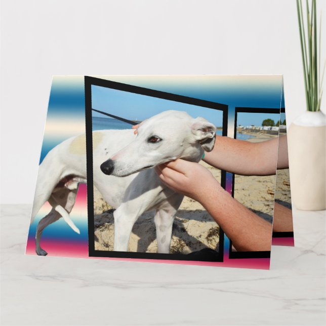 Gryhound Trois Dimensions Grande carte de voeux (Devant)